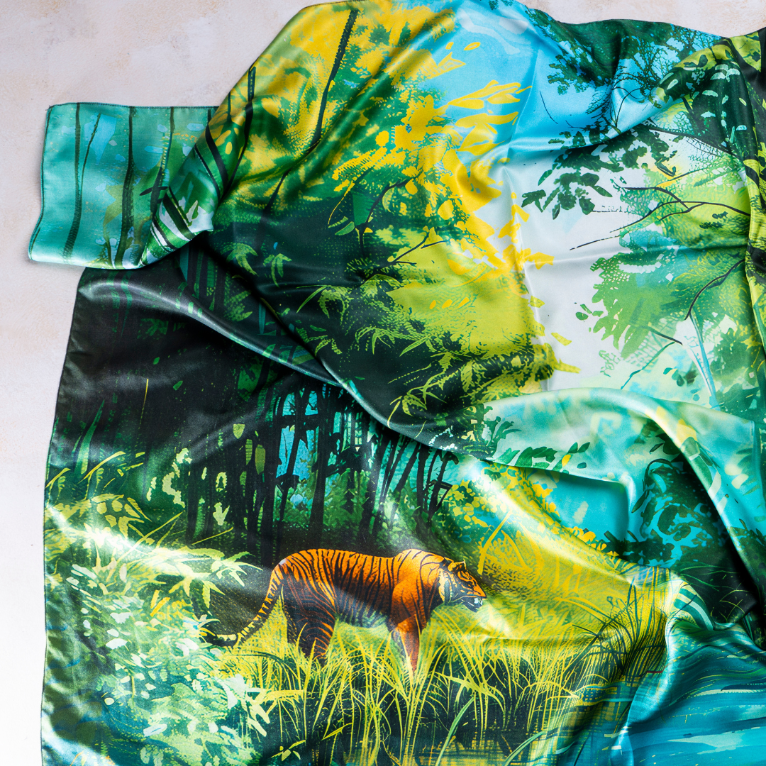 Kanha Tiger Reserve - Silk Scarf