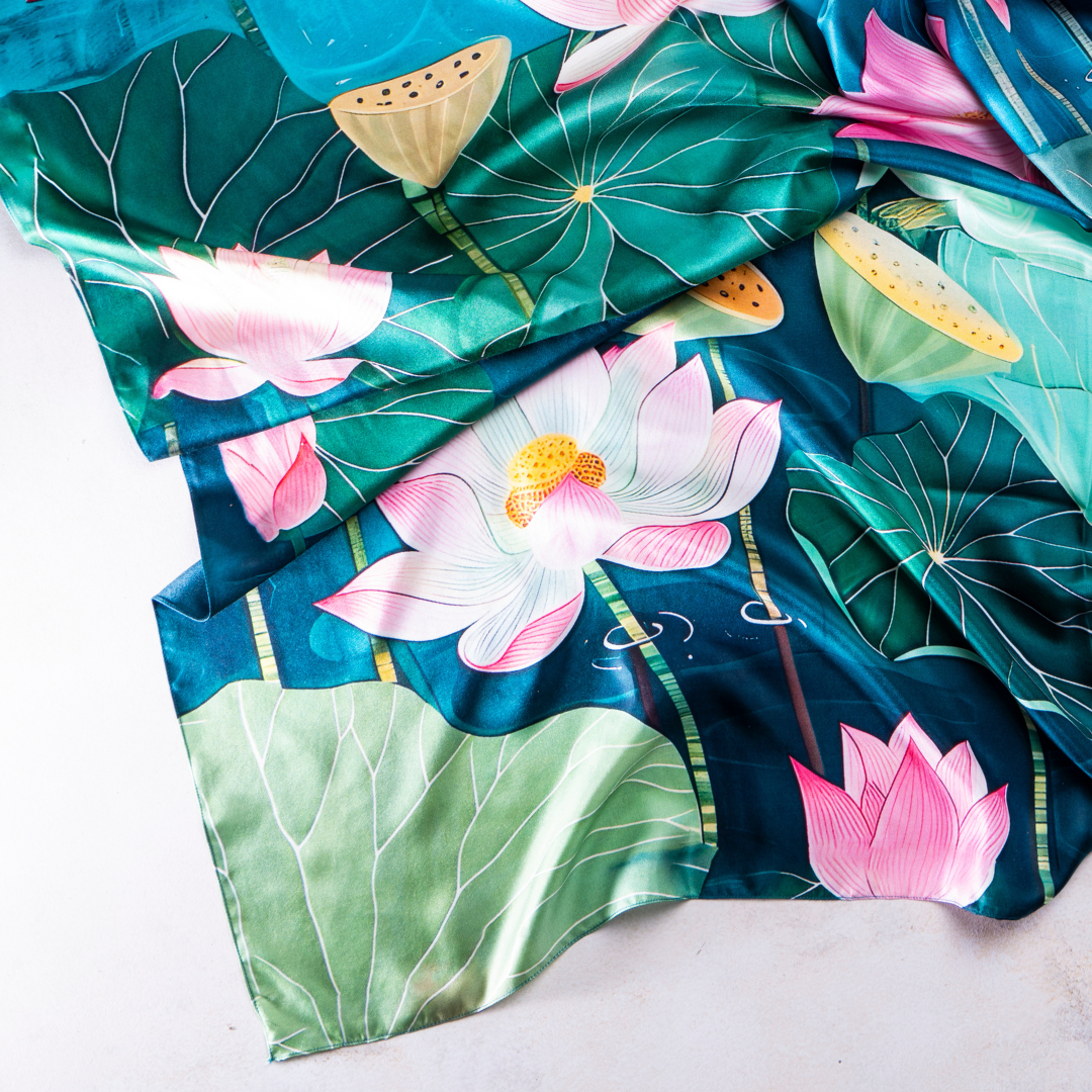 Lotus (Kamal) - Silk Scarf
