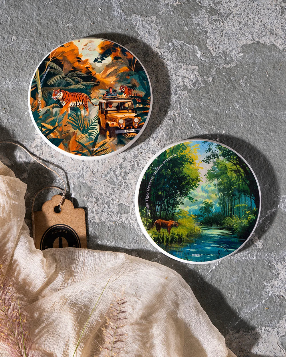 Tiger Sanctuaries of India - Set of 2 Coasters