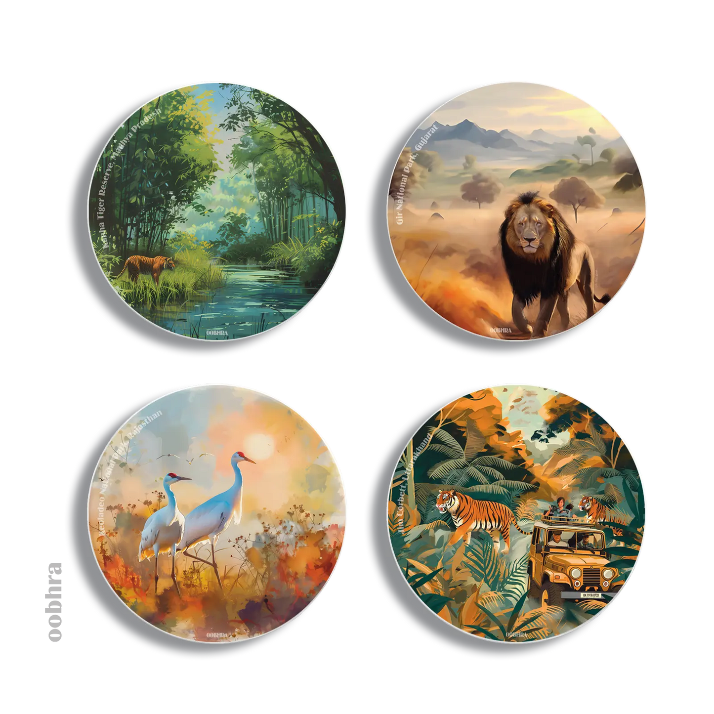 Sanctuaries of India - Set of 4 Coasters