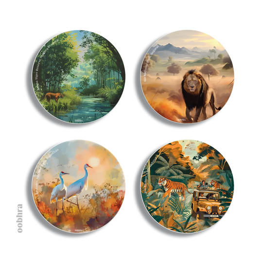 Sanctuaries of India - Set of 4 Coasters